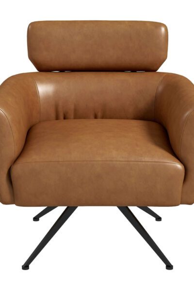 Camila Tan Leather Lounge Chair