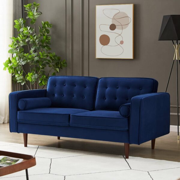 Casey Blue Velvet Loveseat