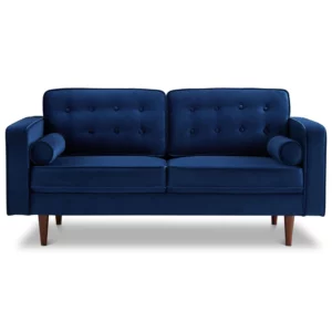 Casey Blue Velvet Loveseat