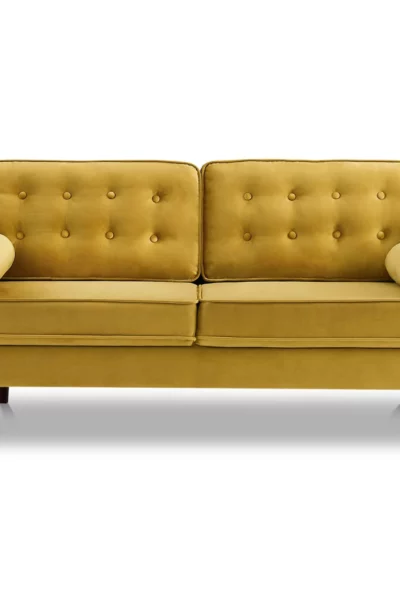 Casey Dark Yellow Velvet Loveseat