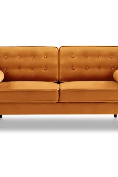 Casey Orange Velvet Loveseat