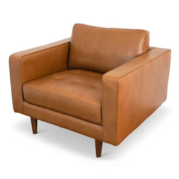 Catherine Tan Leather Lounge Chair