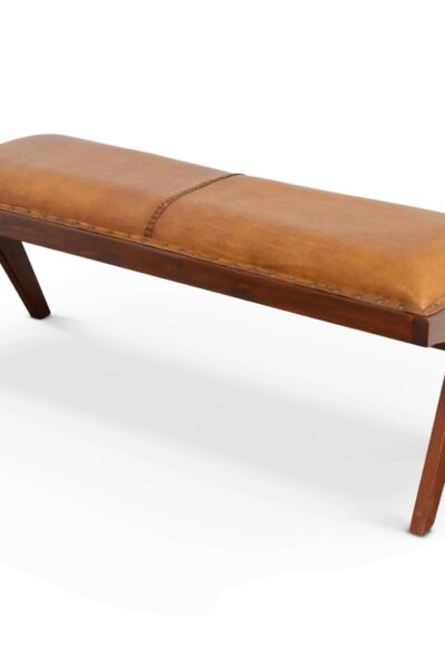 Chad Tan Leather Bench