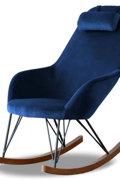 Chelsea Blue Velvet Rocking Chair