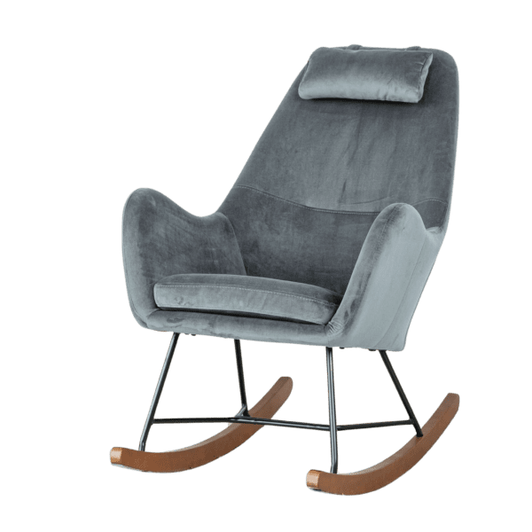 Chelsea Grey Velvet Rocking Chair