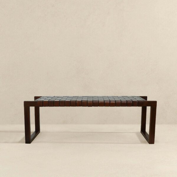 Christina Tan Leather Bench