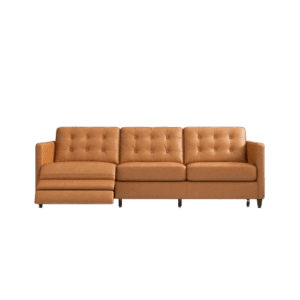 Christopher Tan Leather Electric Reclining Sofa Left Facing