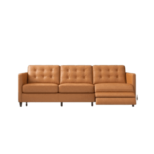 Christopher Tan Leather Electric Reclining Sofa Right Facing