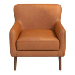 Claire Genuine Leather Lounge Chair In Tan