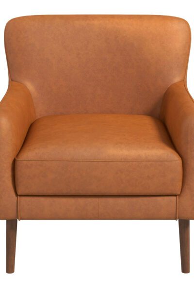 Claire Genuine Leather Lounge Chair In Tan