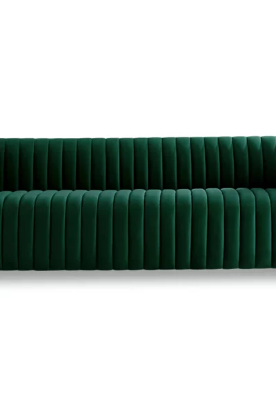 Dominic Channel Tufted Green Velvet Sofa