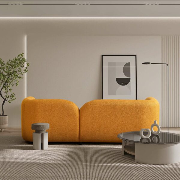 Donna Japandi Style Dark Yellow Boucle Sofa