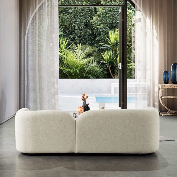 Donna Japandi Style Ivory Boucle Sofa