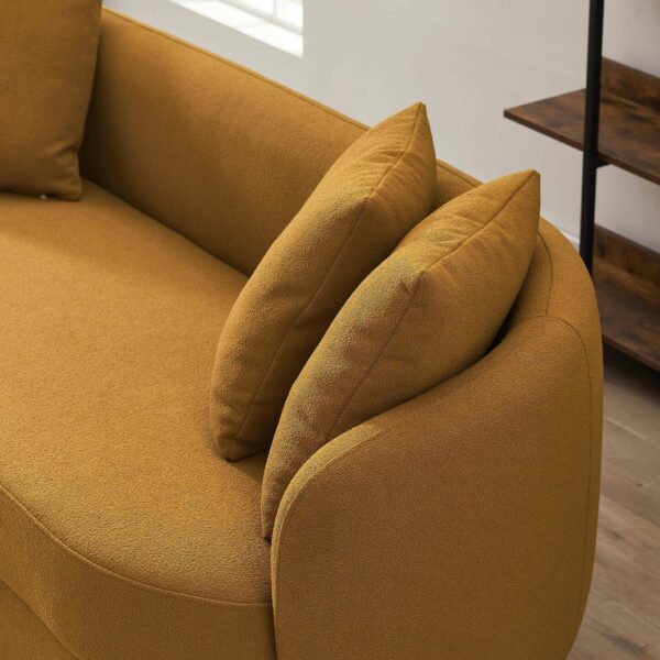 Dylan Modern French Dark Yellow Boucle Sofa