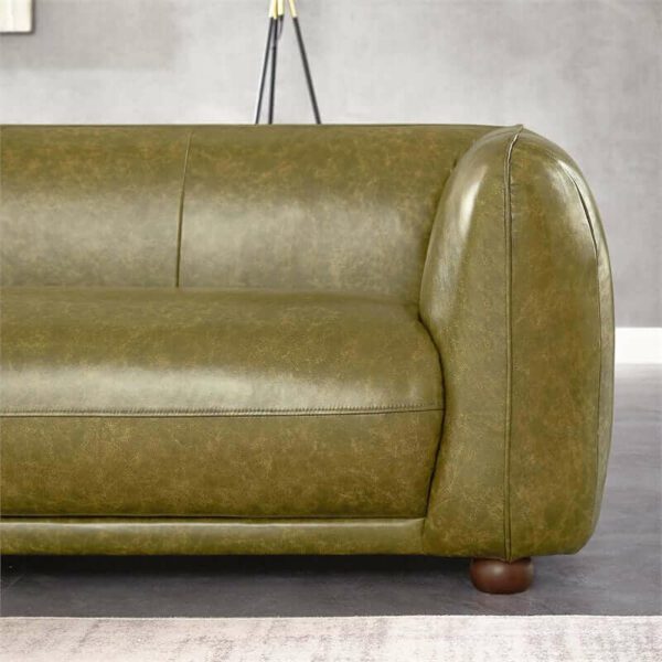 Marlon Luxury Italian Green Leather Sofa