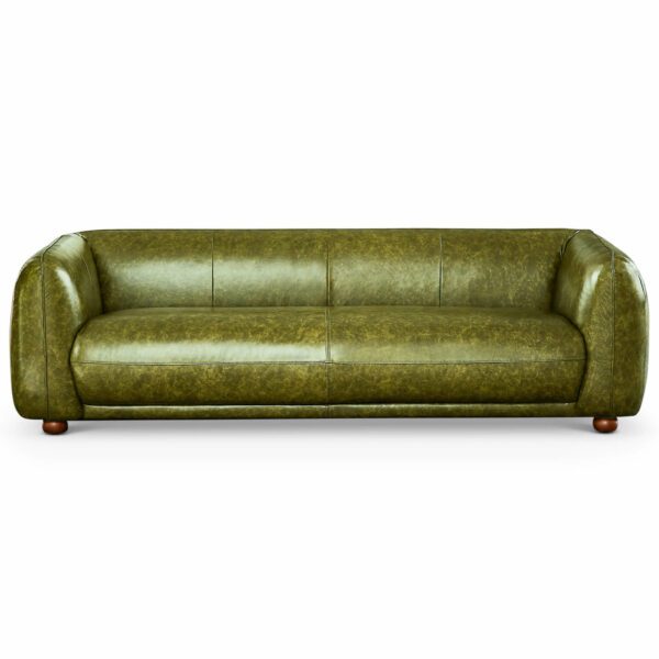 Marlon Luxury Italian Green Leather Sofa