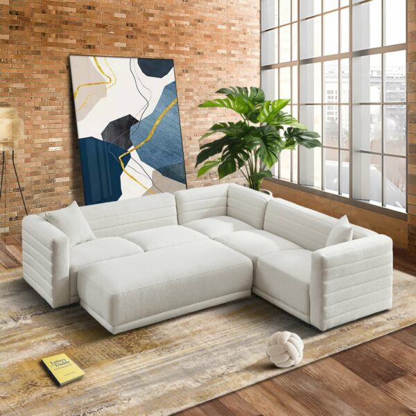 Solo Cream Boucle Modular Corner Sectional Sofa