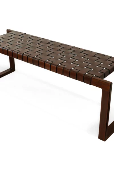 Christina Tan Leather Bench