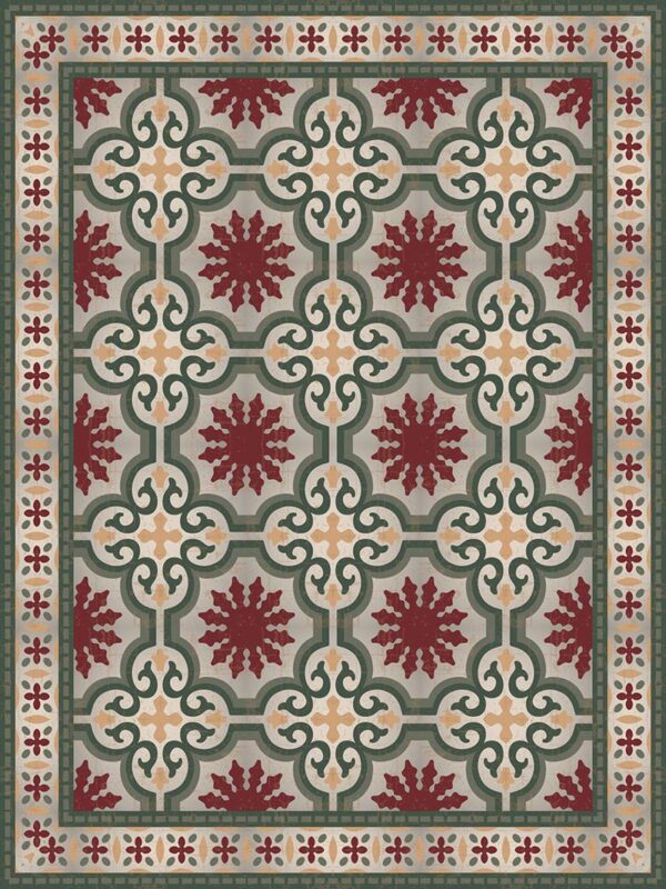 Adama Green and Red Dream Rug