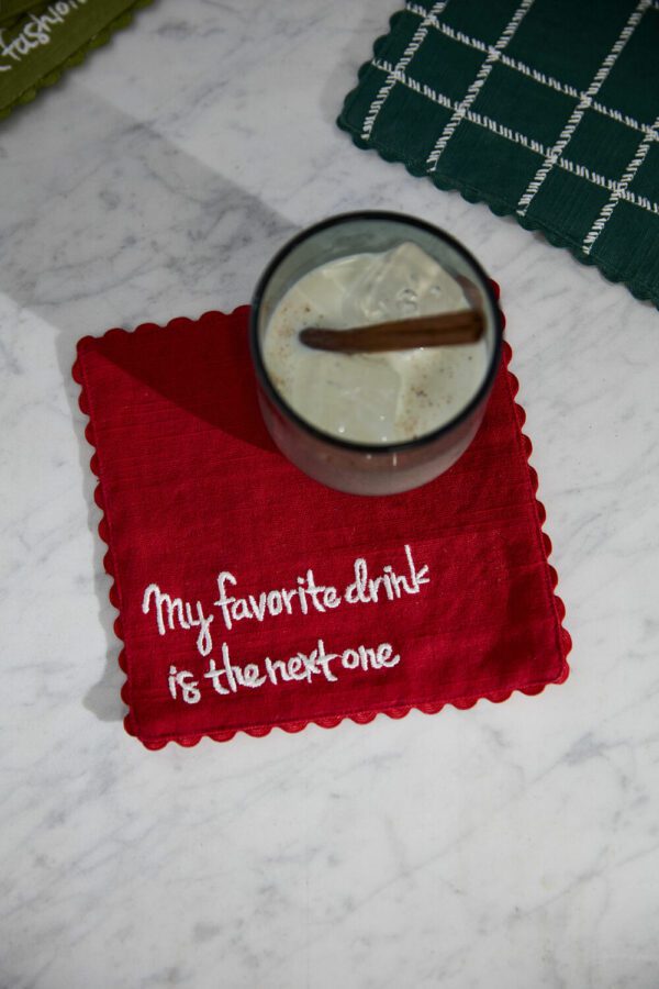 Holiday Spirit Red Cocktail Napkin