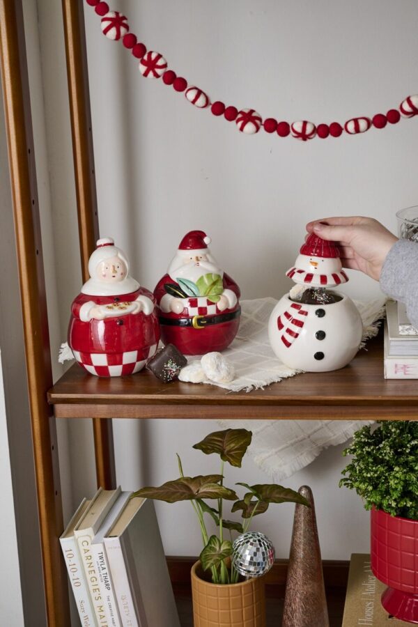 North Pole Santa Cookie Jar Set of 2