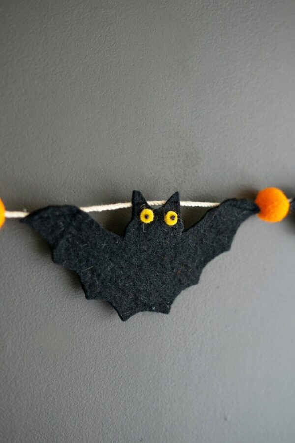 Felt Halloween Bat Garland, Set of 4