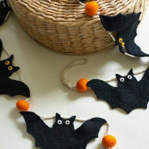 Felt Halloween Bat Garland, Set of 4