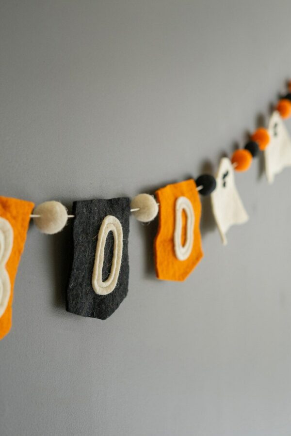 Felt Halloween Boo Garland, Set of 4