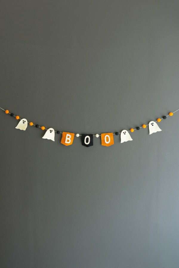 Felt Halloween Boo Garland, Set of 4