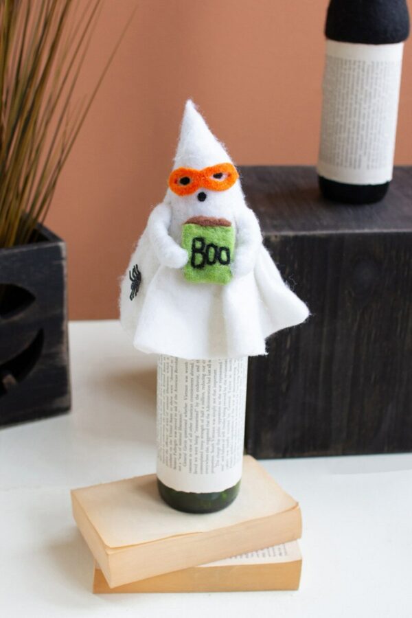 Felt Halloween Ghost Bottle Topper