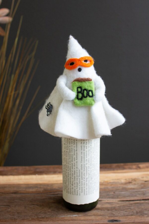 Felt Halloween Ghost Bottle Topper