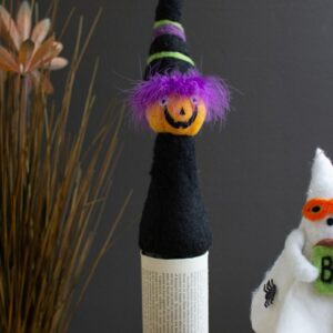 Felt Halloween Jack-O-Lantern Bottle Topper