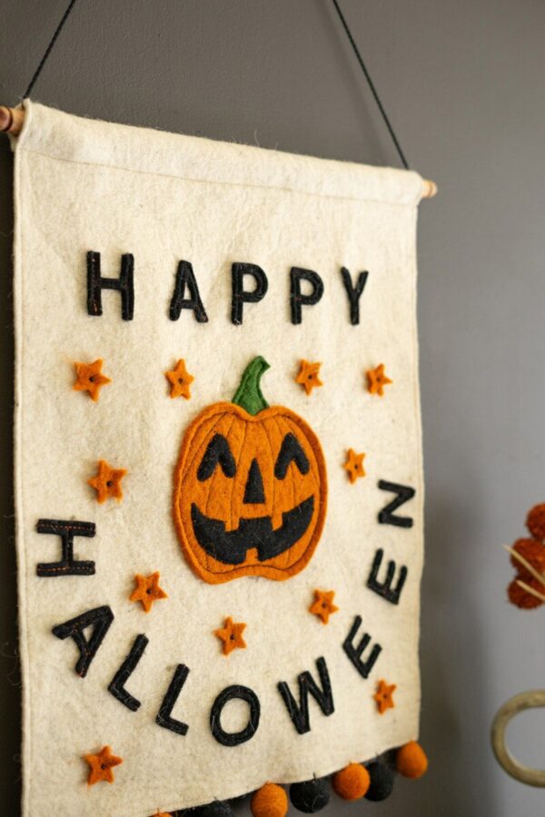 Felt Happy Halloween Door Hanger, Set of 2