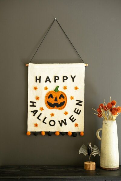 Felt Happy Halloween Door Hanger, Set of 2