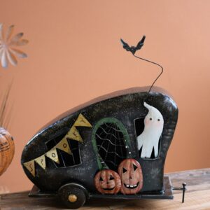 Painted Metal Halloween Camper