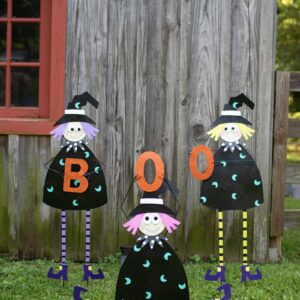 Boo Witches Yard Art, Set of 3