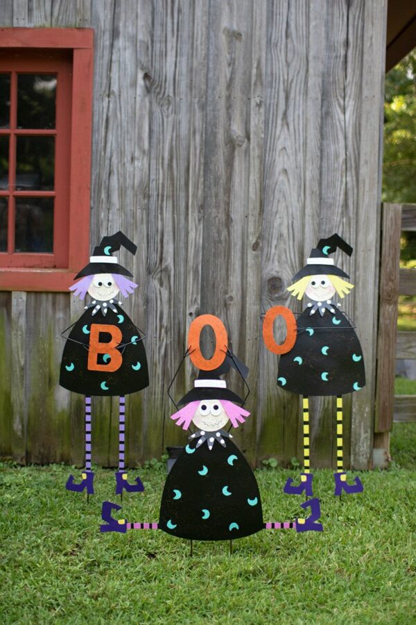 Boo Witches Yard Art, Set of 3