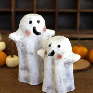 Tabletop Clay Ghost Lanterns