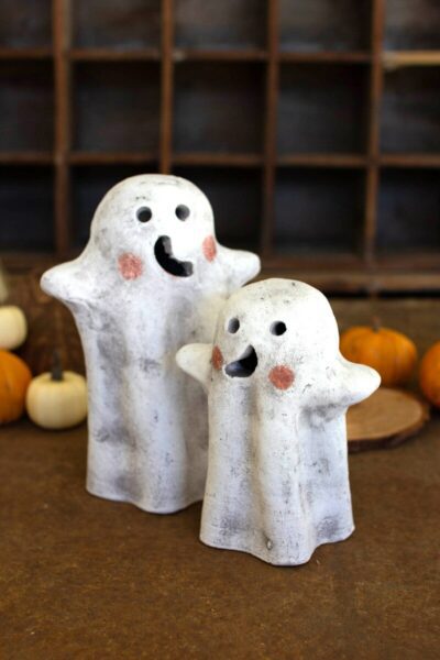 Tabletop Clay Ghost Lanterns