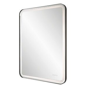 Black Crofton Lighted Large Mirror