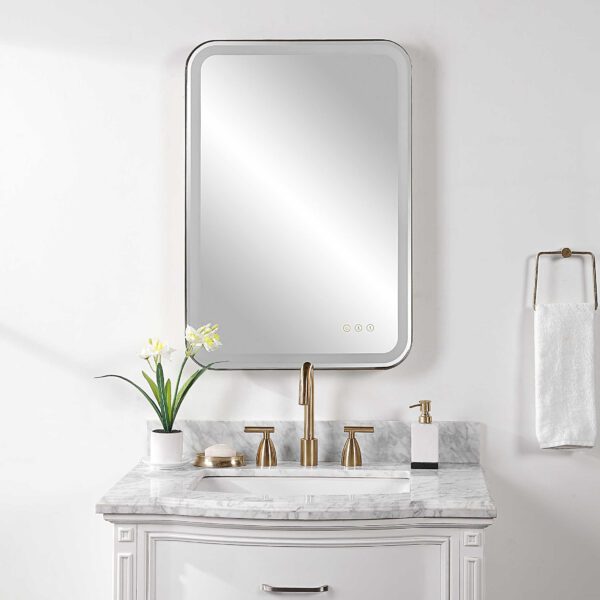 Black Crofton Lighted Vanity Mirror