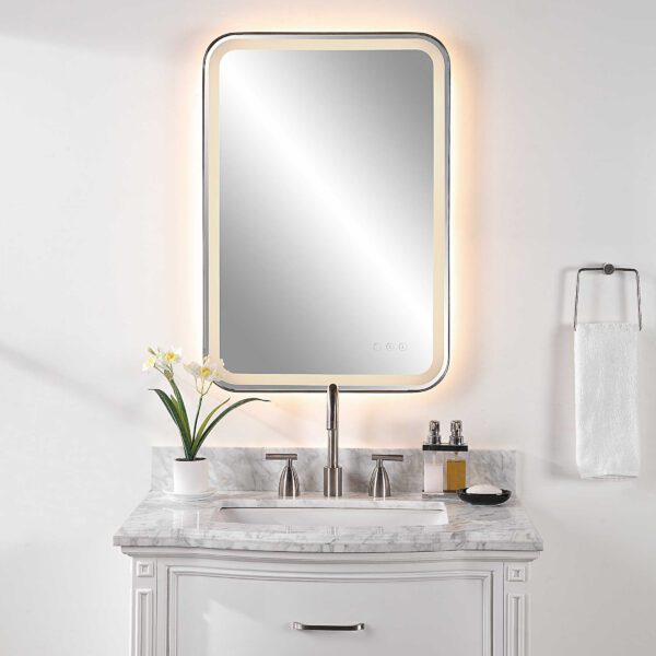 Black Crofton Lighted Vanity Mirror