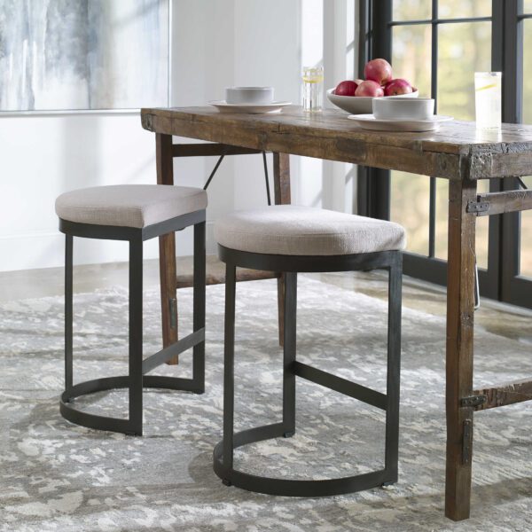 Black and Beige Ivanna Counter Stool