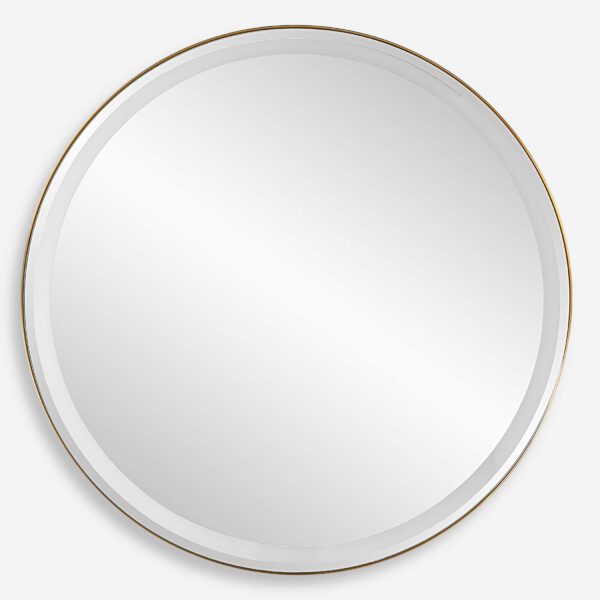 Brass Crofton Lighted Round Mirror