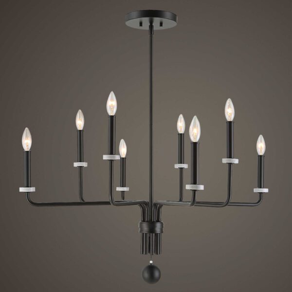 Ebony Elegance 8-Light Chandelier