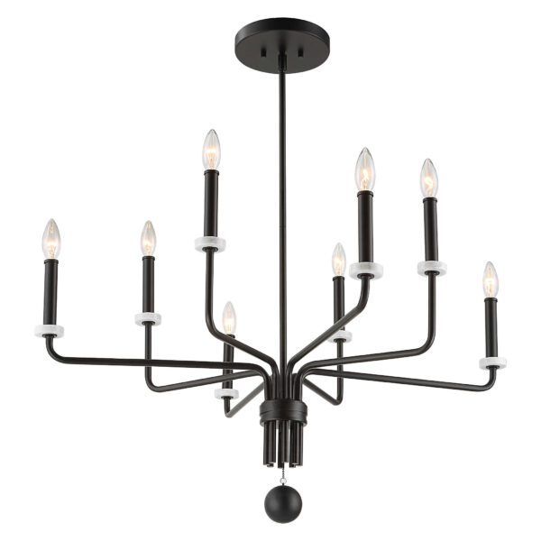 Ebony Elegance 8-Light Chandelier