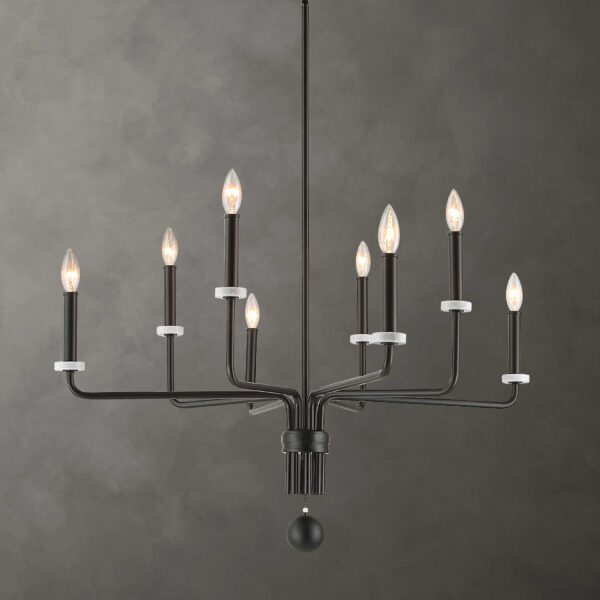 Ebony Elegance 8-Light Chandelier