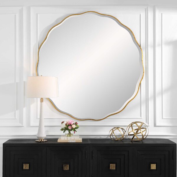 Gold Aneta Large Round Mirror