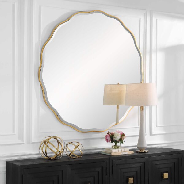 Gold Aneta Large Round Mirror