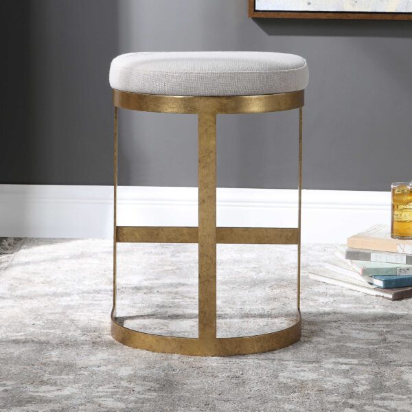 Gold and Beige Ivanna Counter Stool